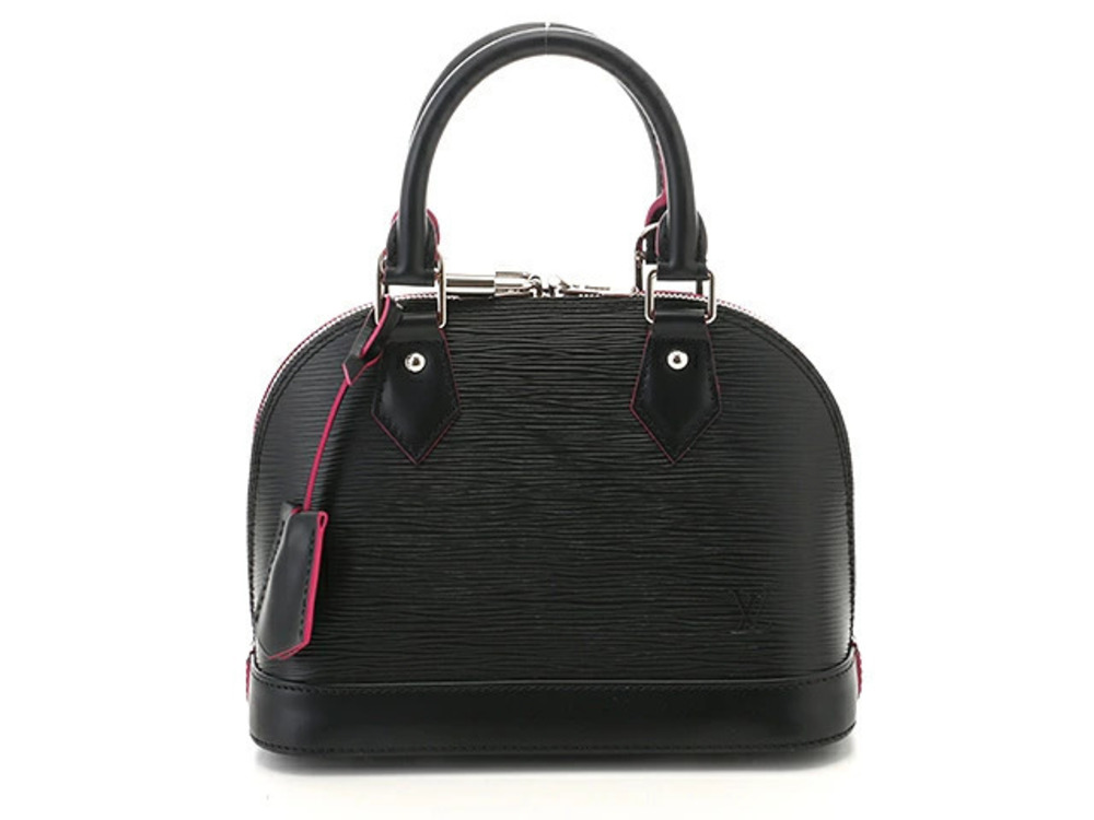 LOUIS VUITTON Epi Alma Shoulder Bag Noir Black x Hot Pink